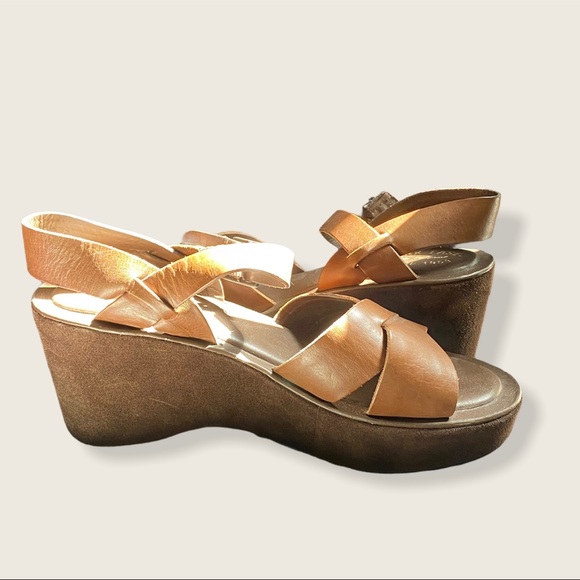 Kork-Ease Shoes - Kork-Ease Heels 11 Tan Brown Women’s Shoes Wedge Sandals Buckle Open Toe
